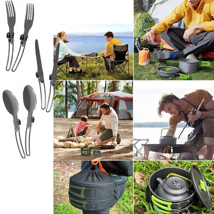 Set de cuisine de camping RELOAD 18 en 1 Bouilloire, Poêle, Casserole, Couverts