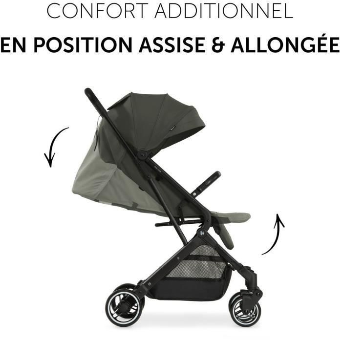 HAUCK - Poussette compacte - TRAVEL N CARE - 4 roues - Pliage à 1 main - Olive