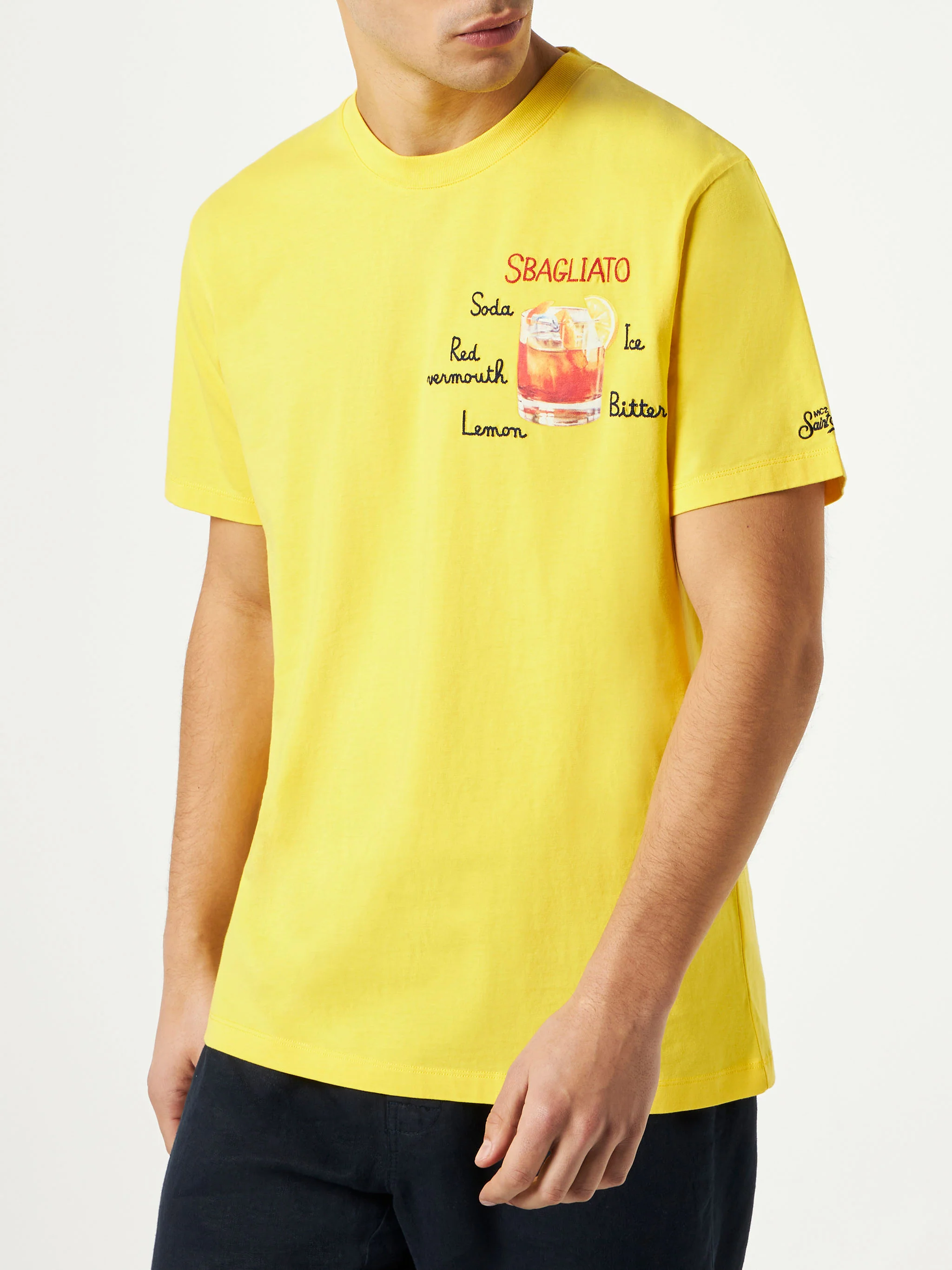 T-shirt en coton pour homme avec imprimé verre Sbagliato