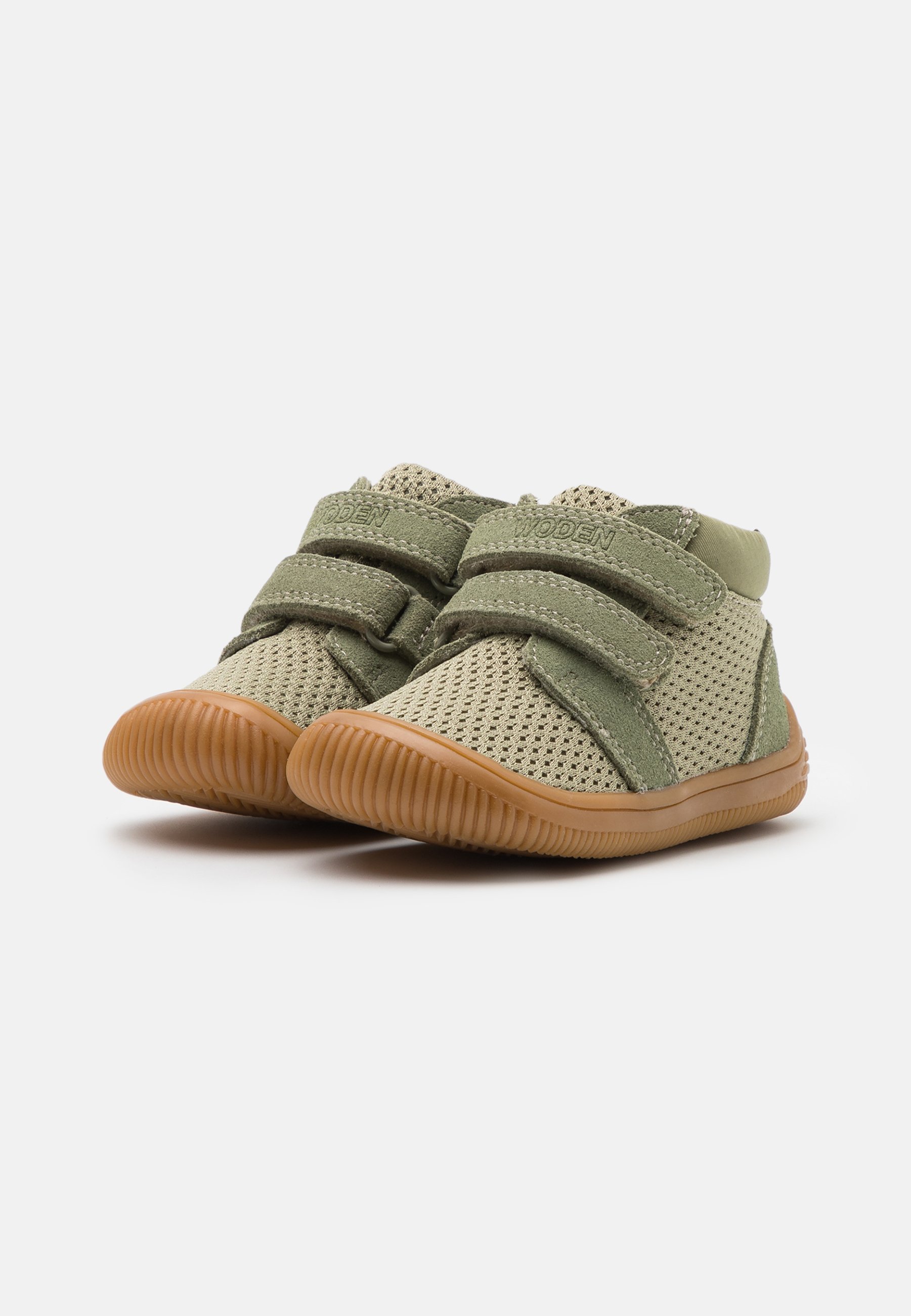 Woden TRISTAN - Schoenen met klittenbandsluiting - stoffige olijfgroen
