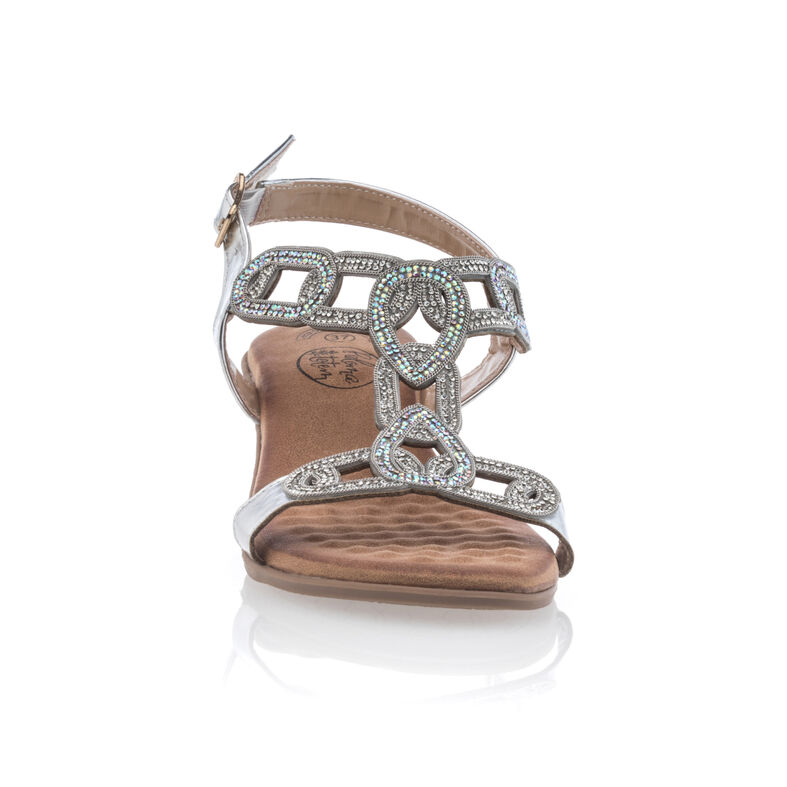 Graue Damensandalen / Zehenfreie Schuhe