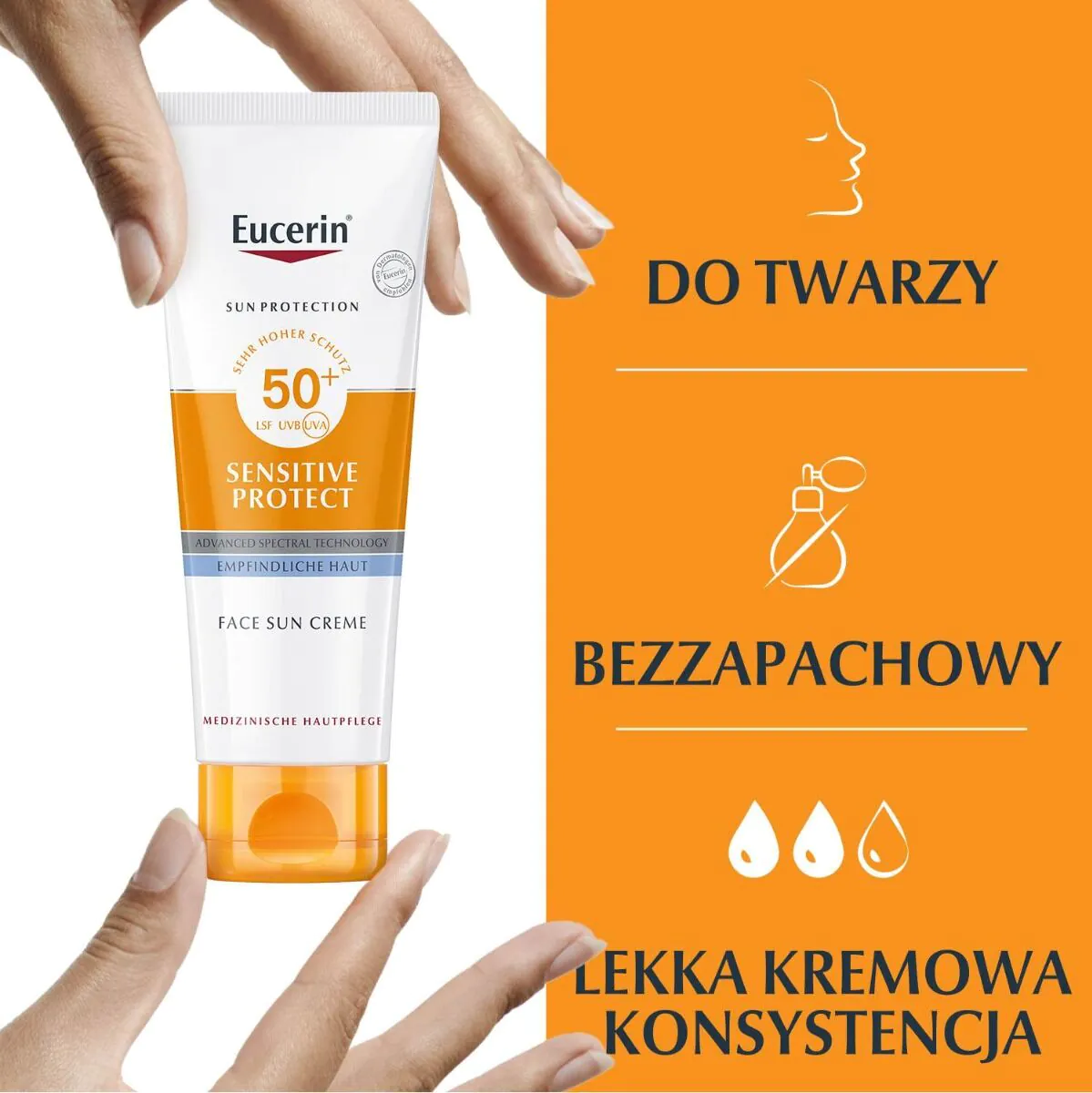 Eucerin Sensitive Protect SPF50+ Krem ochronny