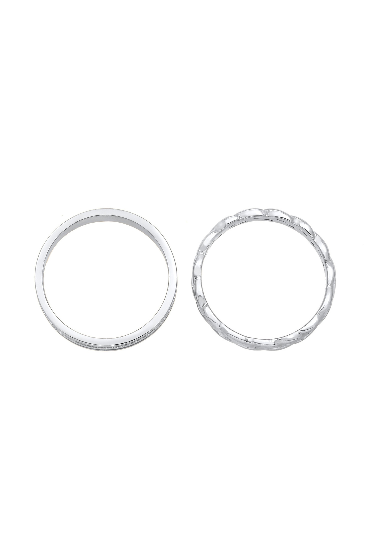 Elli Bandring Basic Zopf Knoten 2er Set 925 Silber