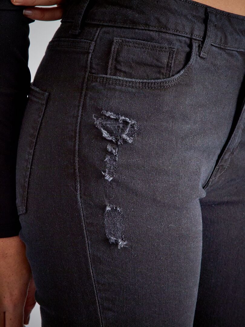Pantalones vaqueros ajustados - 5 bolsillos - Negro