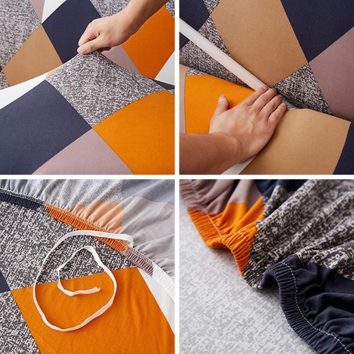 Funda estampada para sofá de 3 plazas de 190 a 230 cm de largo (14 unidades)
