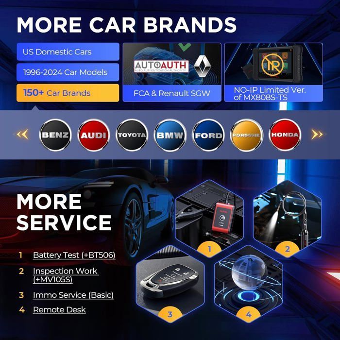 AUTEL MaxiCOM MK808S-TS Car Diagnostic Tool - 28+ System Diagnostics - TPMS & Sensor Programming - Bluetooth