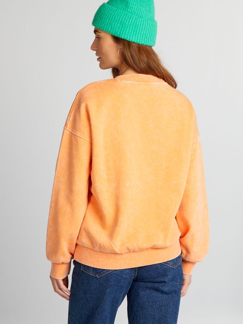 Sweatshirt met vervaagd effect - ORANJE