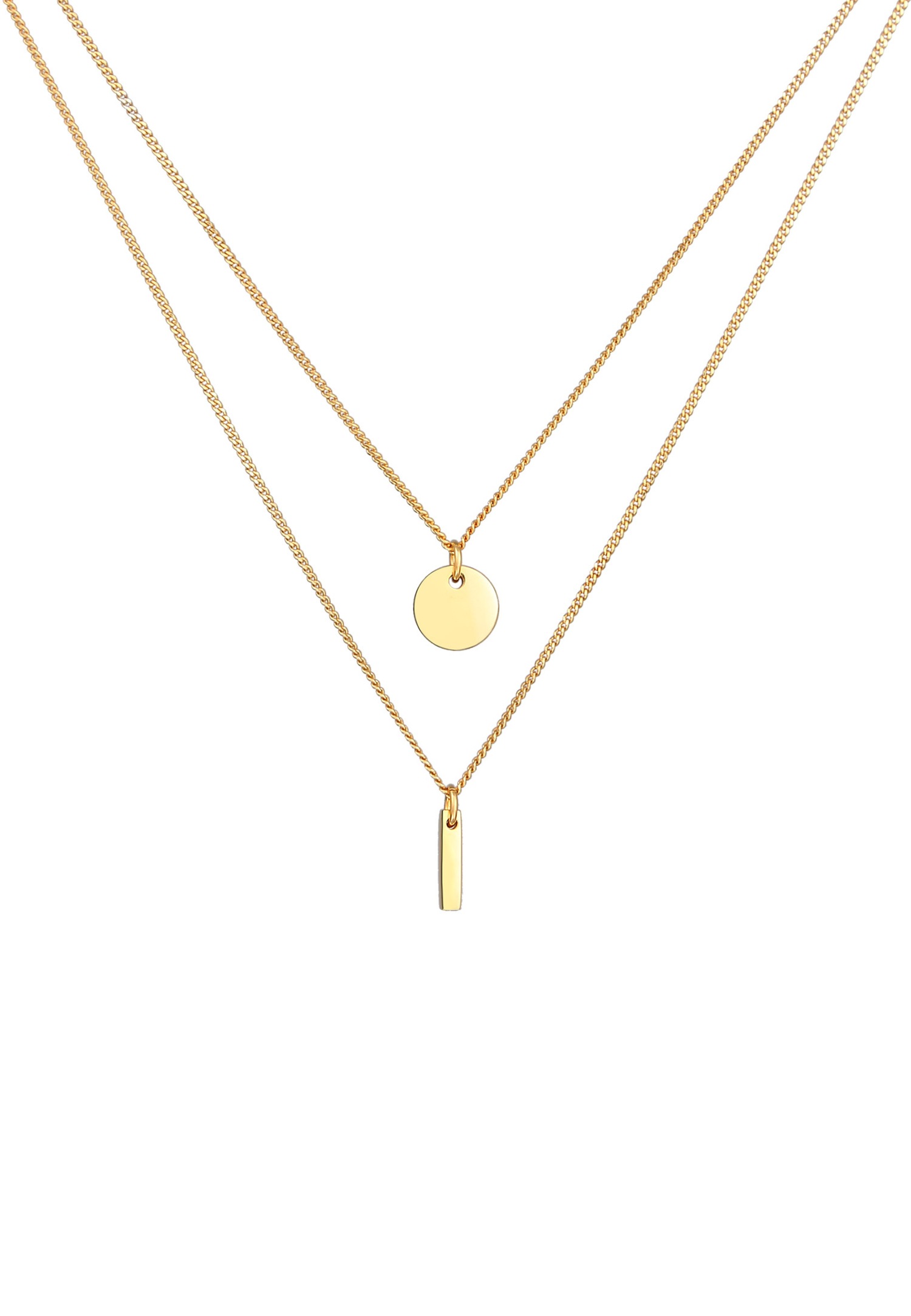 Elli Femmes Couches Cercle Bâton Pendentif Géo en argent sterling 925 plaqué or