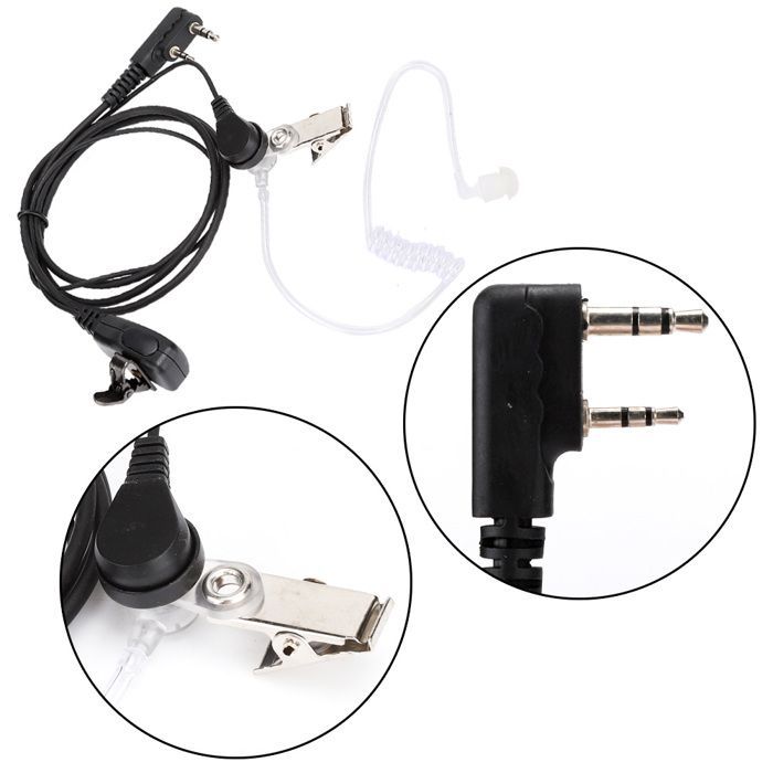Auricolare con tubo acustico a 2 pin per ricetrasmittenti Retevis, Kenwood e Baofeng.