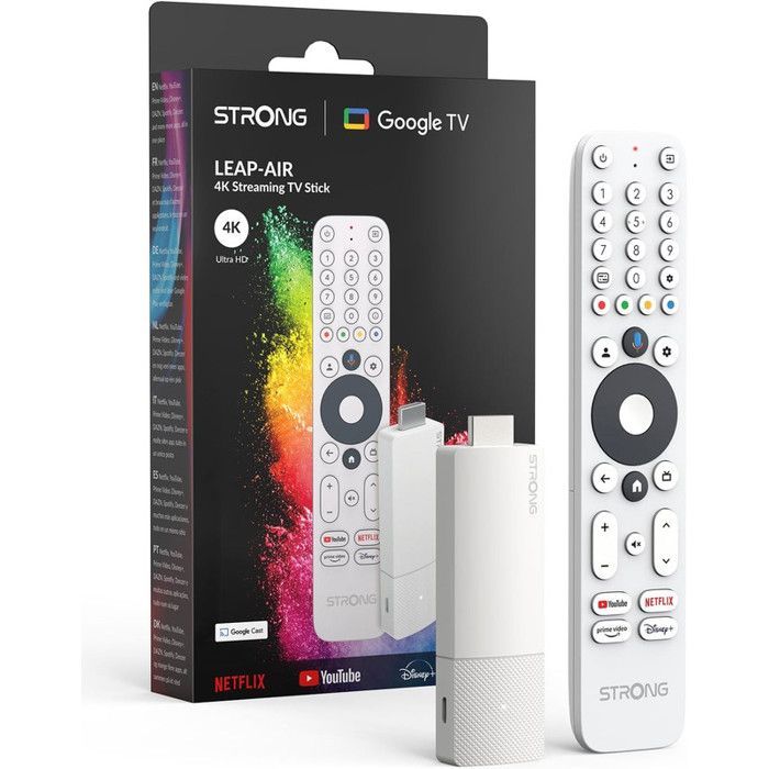 STRONG - LEAP-AIR - Streaming Box Google TV 4K - Chromecast - Wi-Fi - Bluetooth - Google Assistente - Dolby Atmos/Vision - HDR