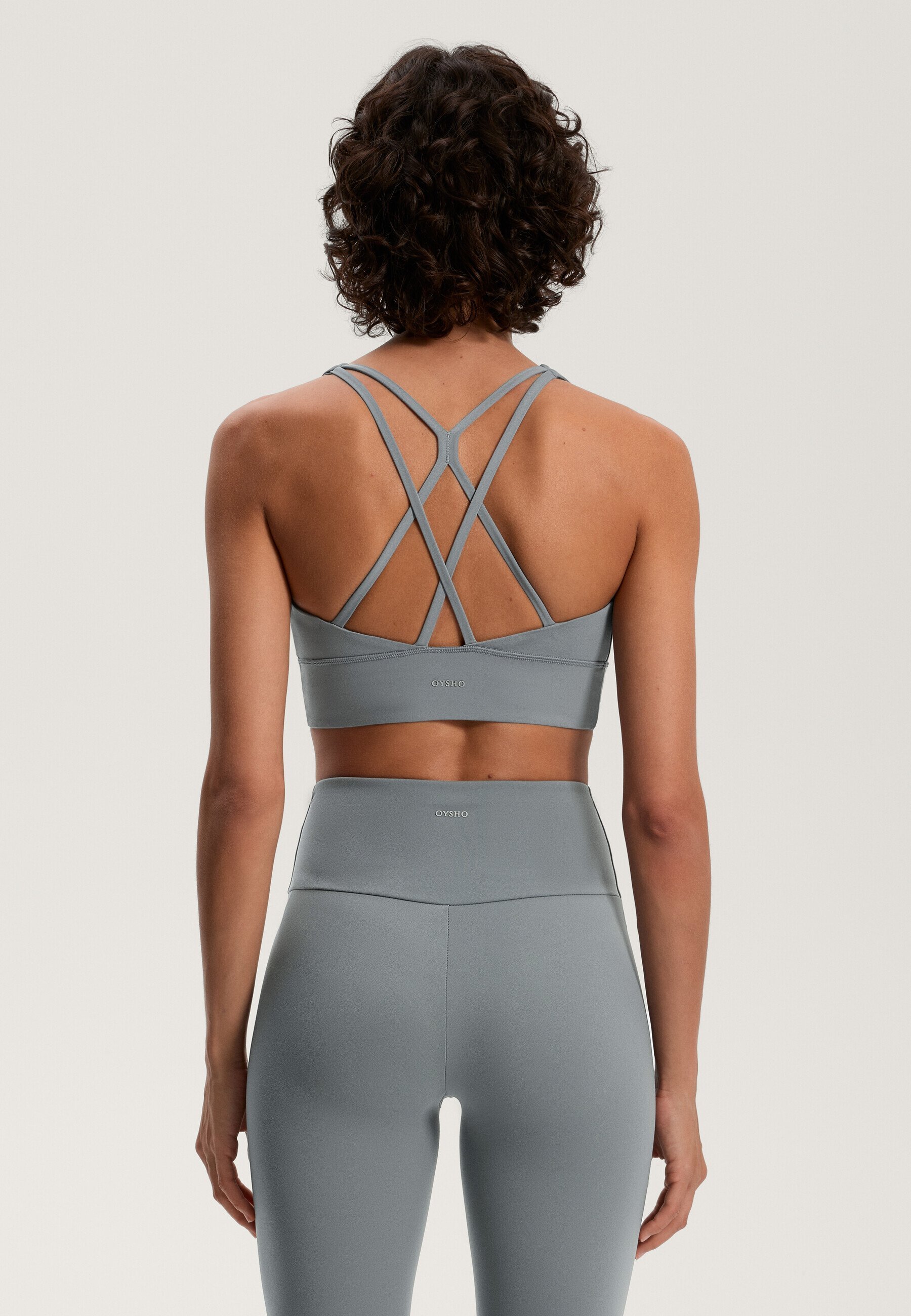 Soutien-gorge de sport à bretelles OYSHO - 32977901 - Maintien léger - Denim bleu pierre