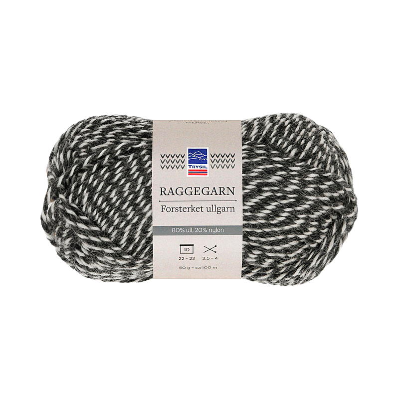Trysil Raggegarn classic 80% uld, koks/natur