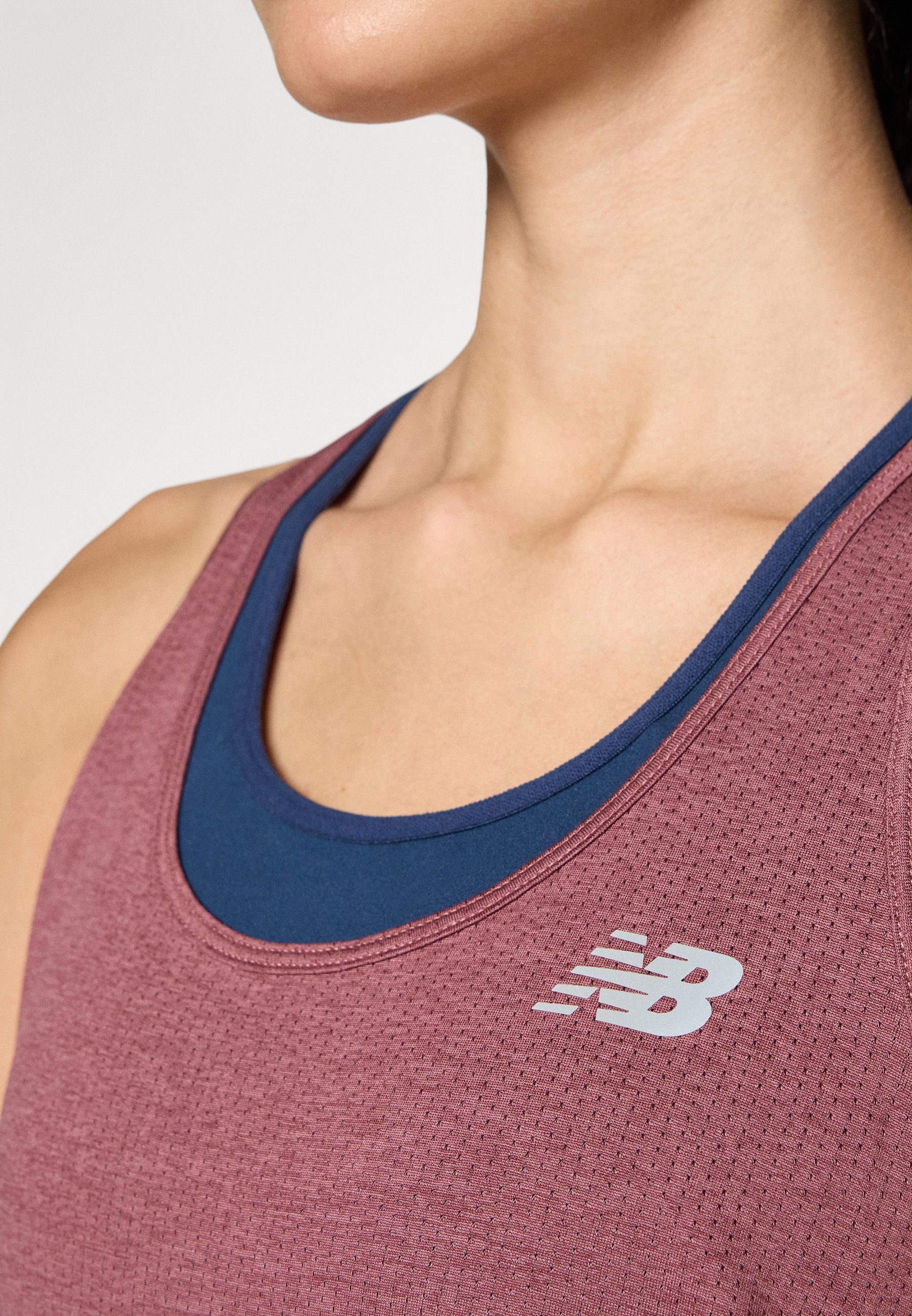 New Balance ATHLETICS TANK - Top - gewassen bordeauxrood gemêleerd