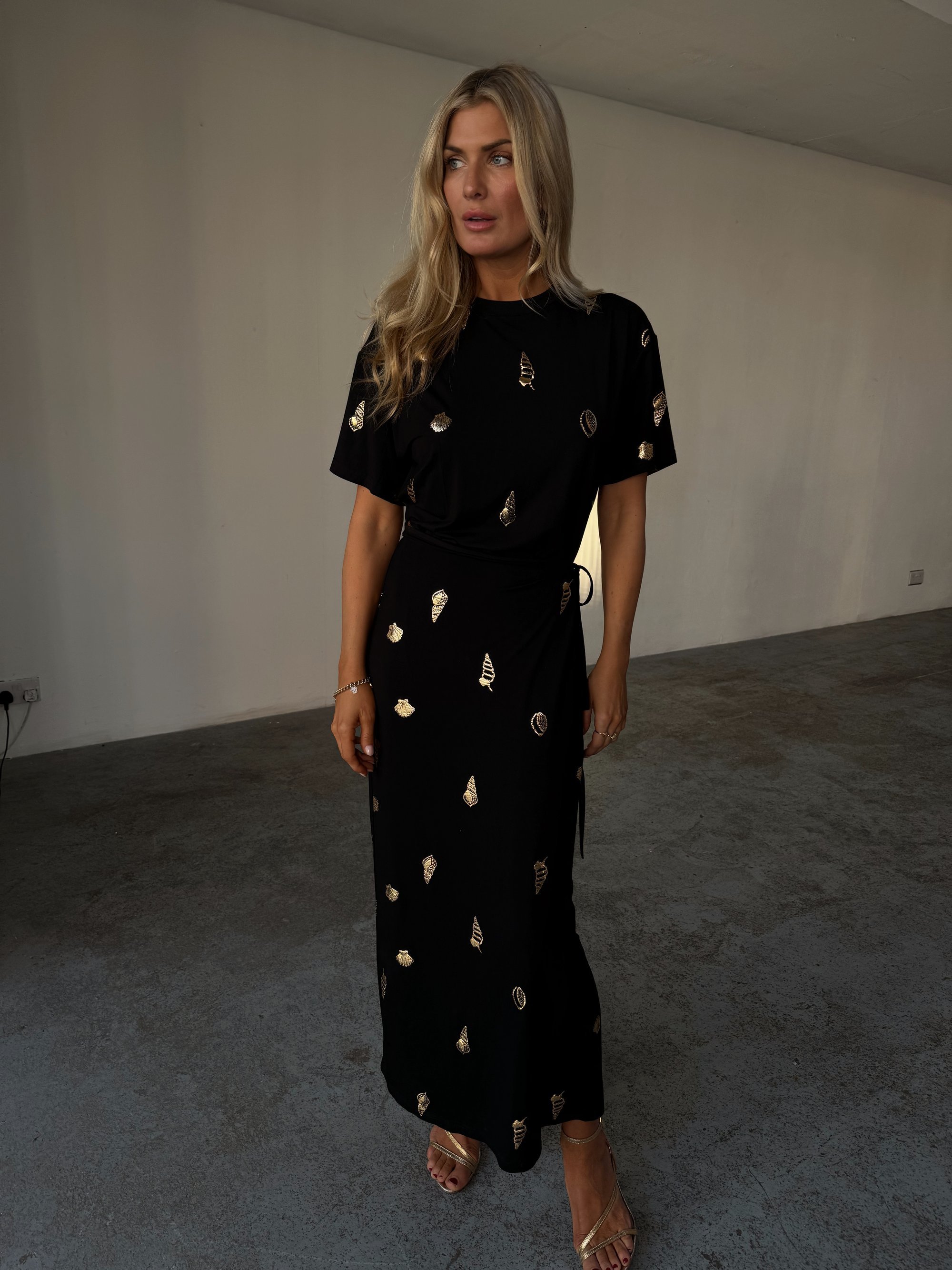 Never Fully Dressed MIDI LEIA JURK - Jersey jurk - zwart