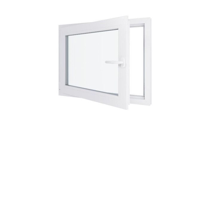 Fenêtre PVC - LxH 900x800 mm -Triple Vitrage - Blanc -poignée à droite
