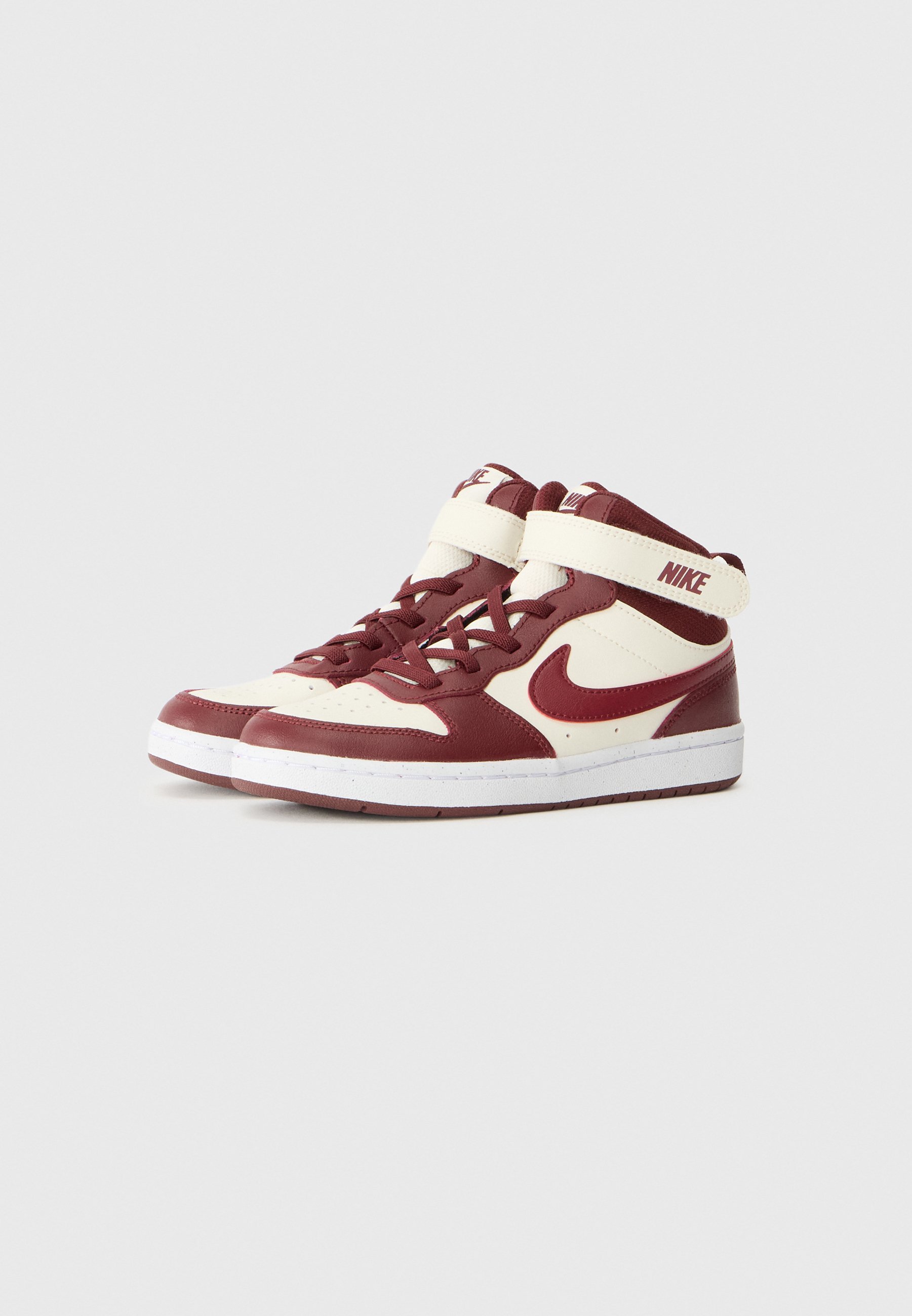 Nike Sportswear COURT BOROUGH MID UNISEX - Pantofi sport cu talpă înaltă - soft pearl/dark team red