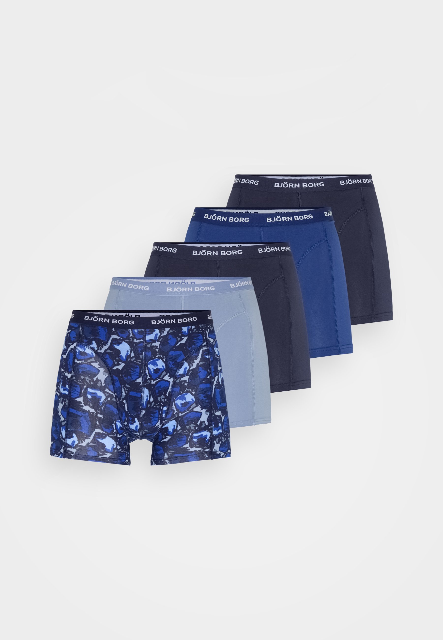 Lot de 5 boxers stretch Björn Borg - Bleu/Bleu foncé