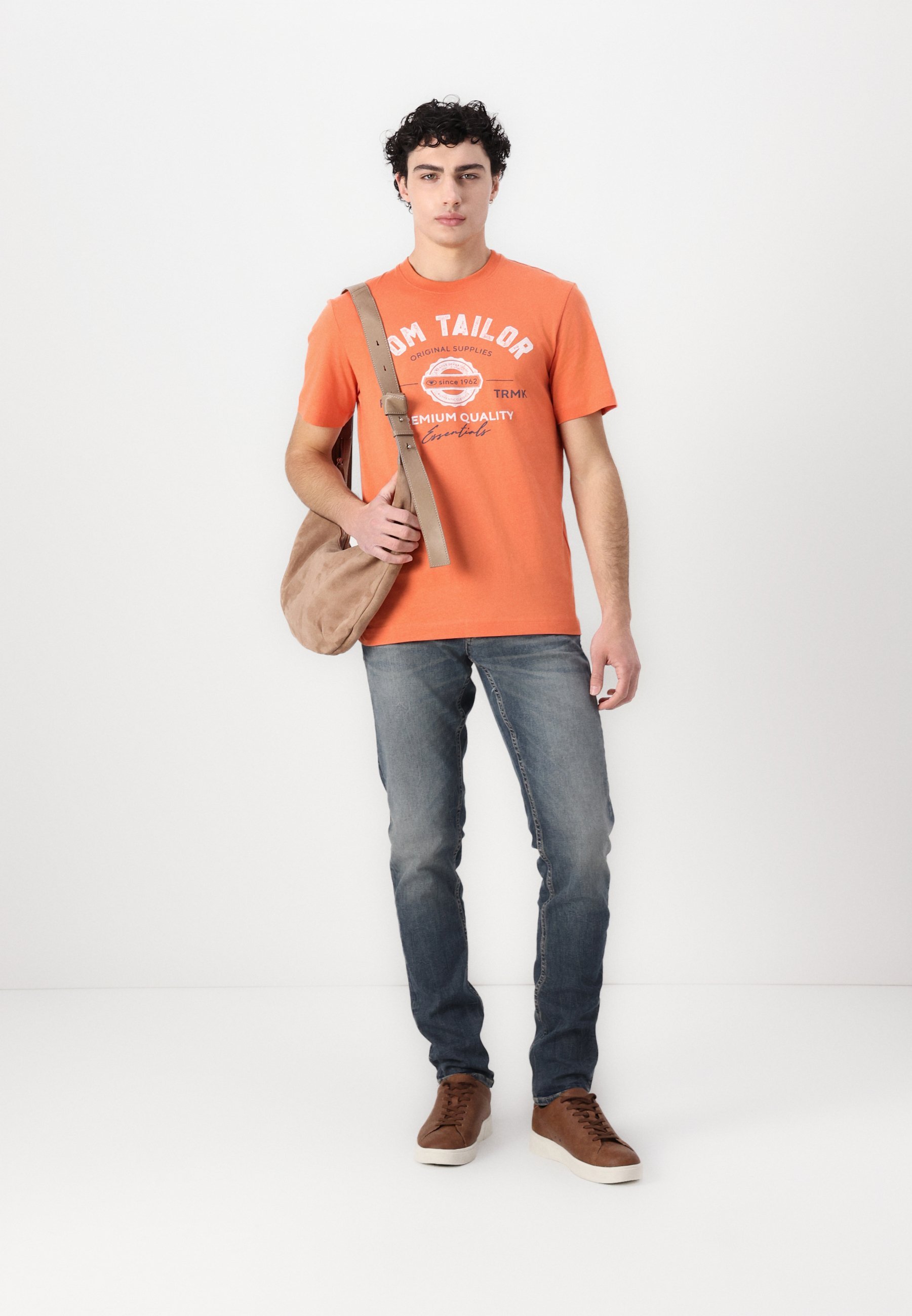 Logo TOM TAILOR - T-shirt imprimé - orange brique