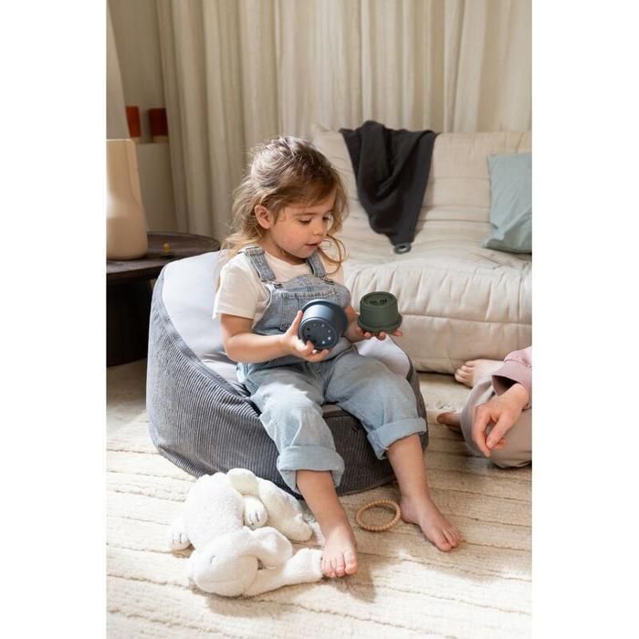 doomoo Seat'N Grow Baby Bouncer - Si trasforma in un pouf per bambini - Dalla nascita fino a 25 kg, Grigio