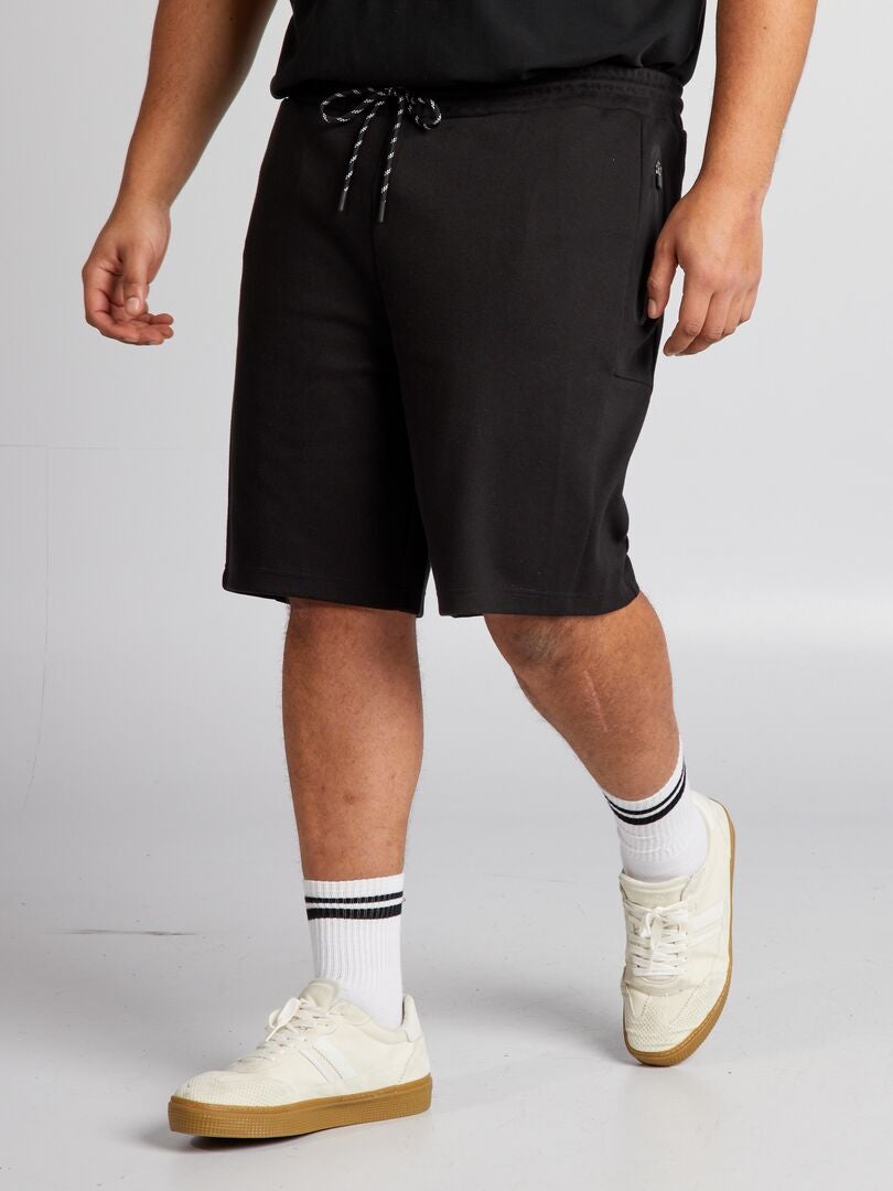 Szorty bermudy typu jogger z piki - czarne