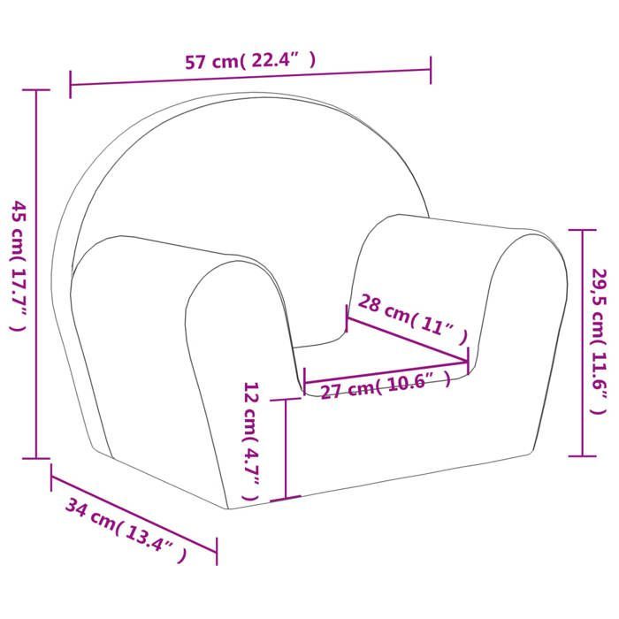 Sofá infantil vidaXL, mini sofá com capa removível, sofá para criança, móveis para quarto infantil, rosa 356985