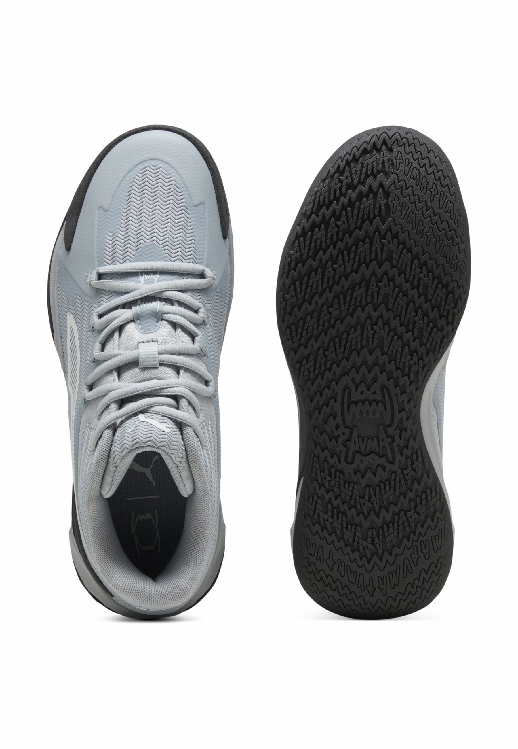 Puma DAGGER - Chaussures de basketball - gris platine, gris foncé, blanc