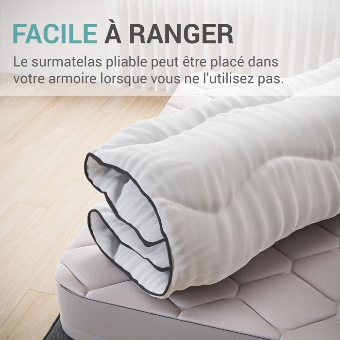 Cubrecolchón CASABEL Cloud de 140 x 200 cm en microfibra - Máximo confort - Suave, antiácaros, transpirable - para colchones dobles