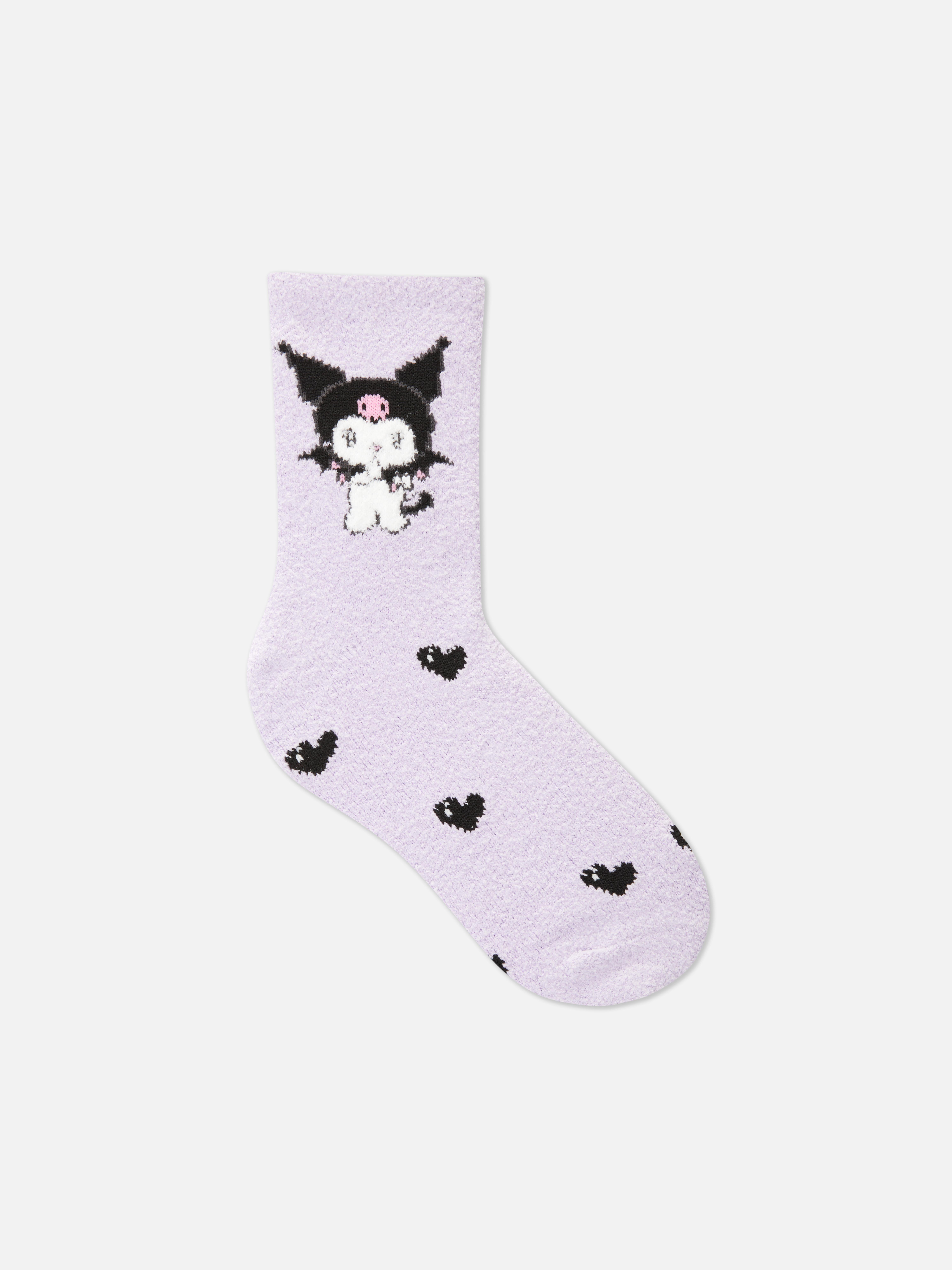 Picioare Kuromi Hello Kitty Aceste picioare pufoase cu un design Kuromi sunt irezistibil de drăguțe
