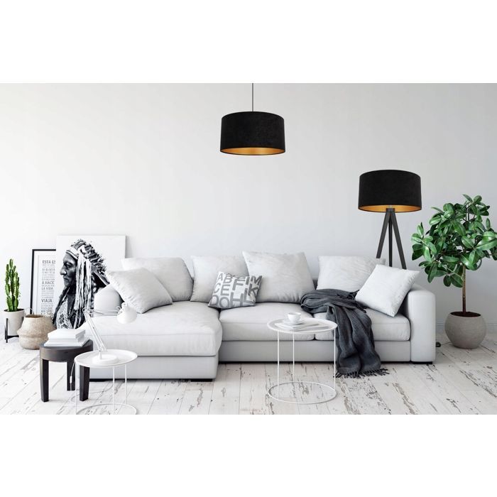 Lieriönmuotoinen lampunvarjostin - Light-Home - MEDIOLAN 2360/35/Z - Kultainen sametti - 35 cm - Monivärinen