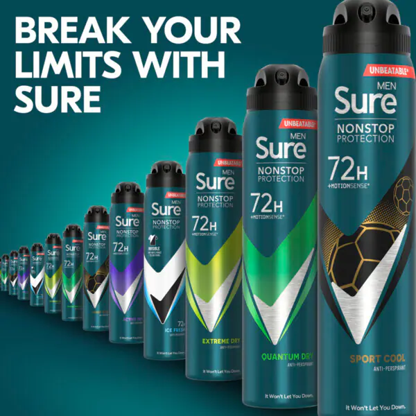 Desodorante antitranspirante en aerosol Sure Men Nonstop Sport Cool 250 ml