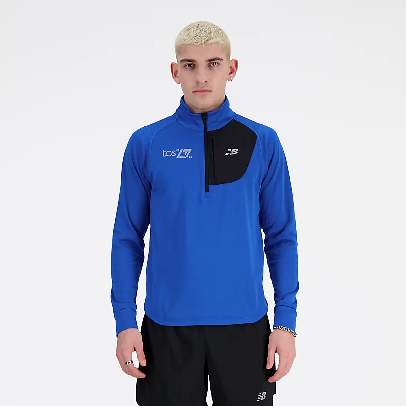 London Edition NB Heat Grid Half Zip Jacke für Herren – Blau Oasis Heather