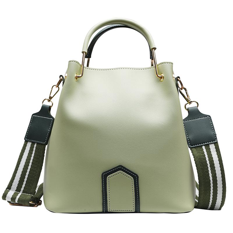 Sac seau tendance en cuir PU souple de haute qualité, coutures colorées, sac bandoulière femme pratique