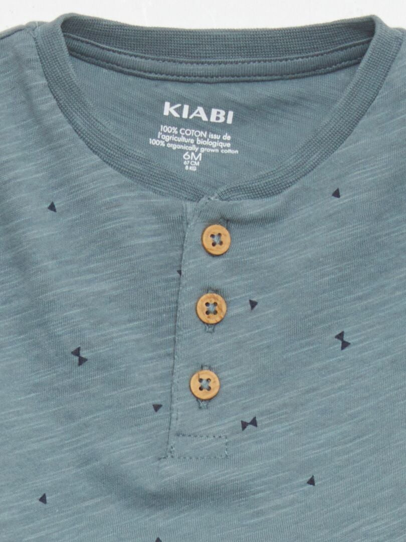 T-shirt met lange mouwen van jersey - BLAUW