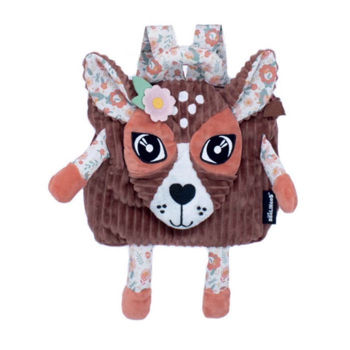 LES DEGLINGOS - Sac à Dos Velours Melimelos La Biche Enfant