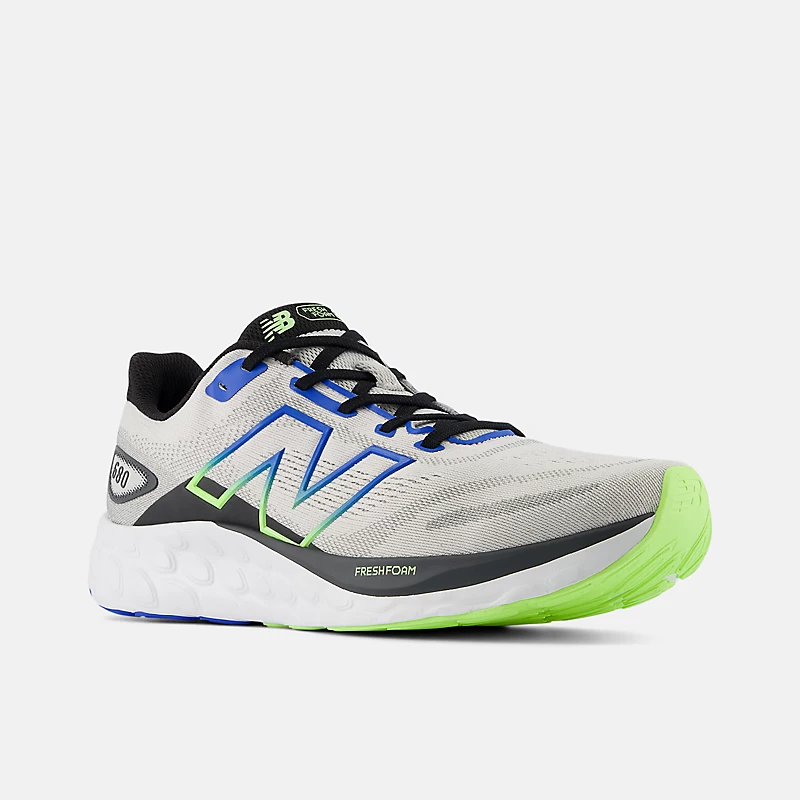 Men's Fresh Foam 680 v8 – Grey Matter mit Blue Oasis und Bleached Lime Glo