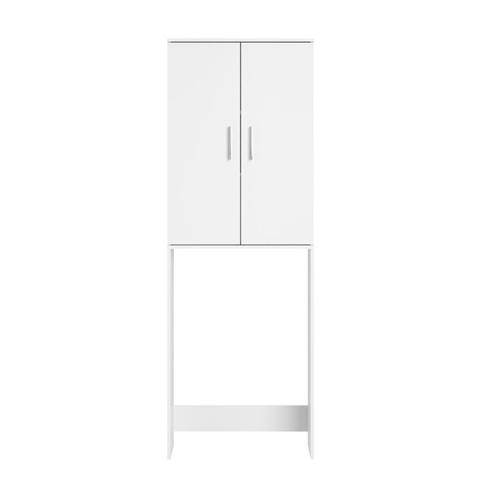Meuble pour machine à laver - 65x30x187 cm -  Armoire pour lave-linge - Meuble rangement  salle de bain buanderie - Blanc