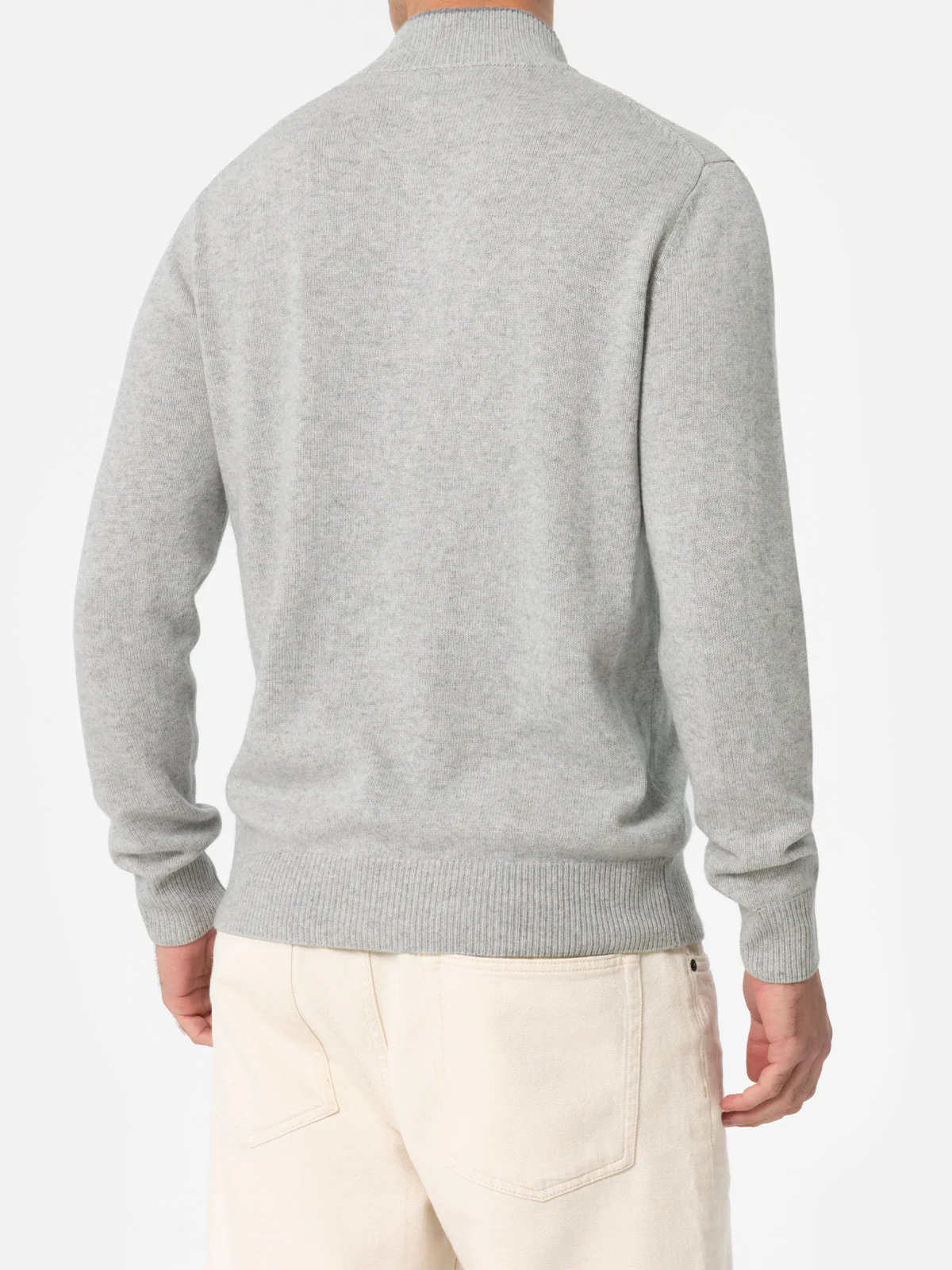 Polo de mezcla de cachemira gris claro para hombre Dorian