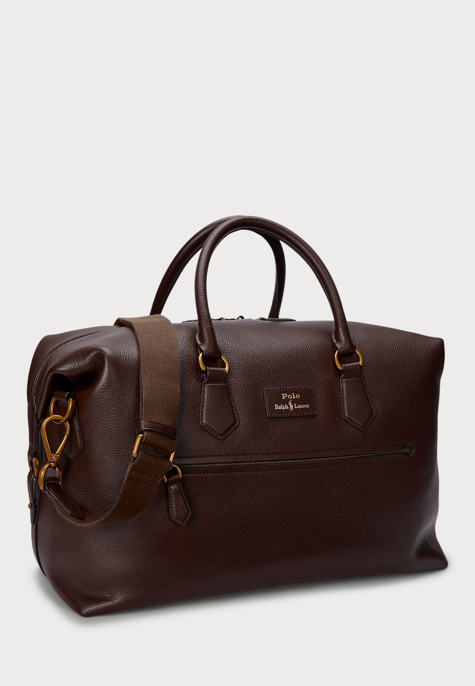 Polo Ralph Lauren PEBBLED LEATHER DUFFEL - Weekendtas - donkerbruin