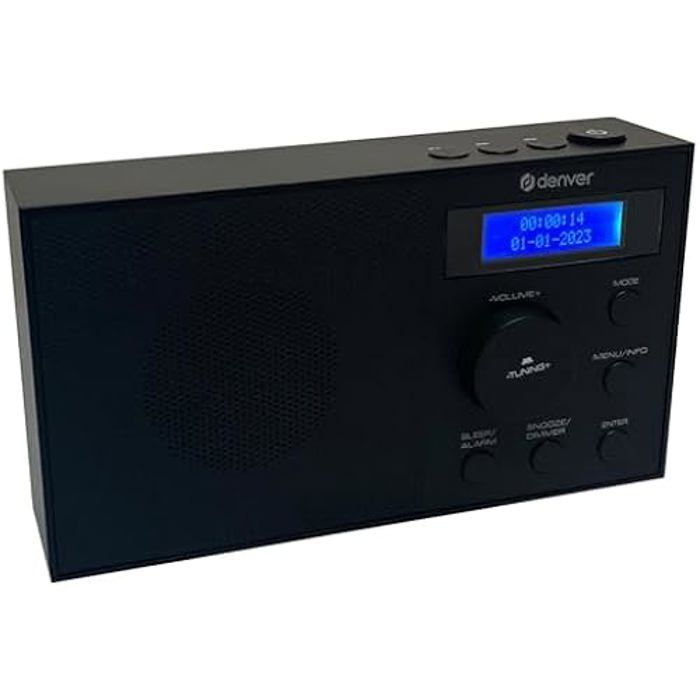 Tuner radio DAB - DENVER - DAB-51B - USB Type C - Audio 3,5 mm - Noir