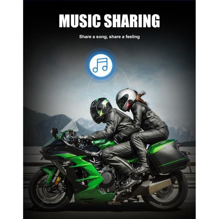 Walkie-talkie Bluetooth per moto, interfono per moto a 6 persone, auricolare Bluetooth da casco - portata dell'interfono 9600 metri