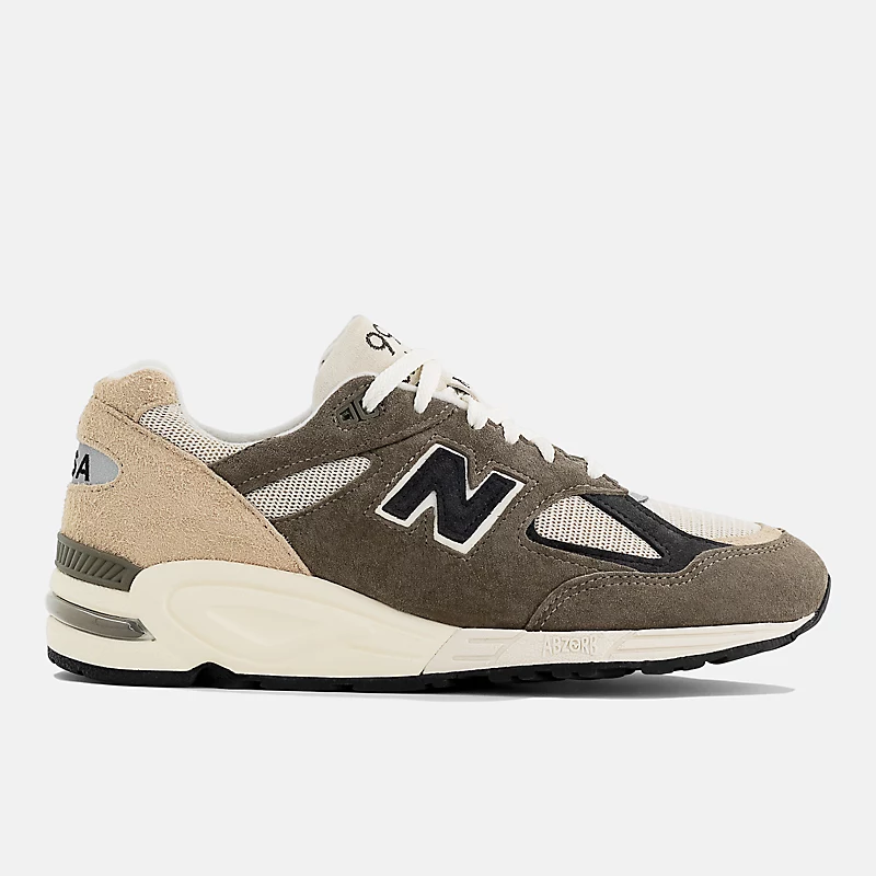 Herenschoen, Made in the USA 990v2 - Grijs met bruin