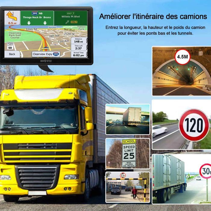 Sistema de navegación GPS para coche - INNOVTEC - Pantalla táctil HD de 7 pulgadas - Guía por voz - 47 países europeos