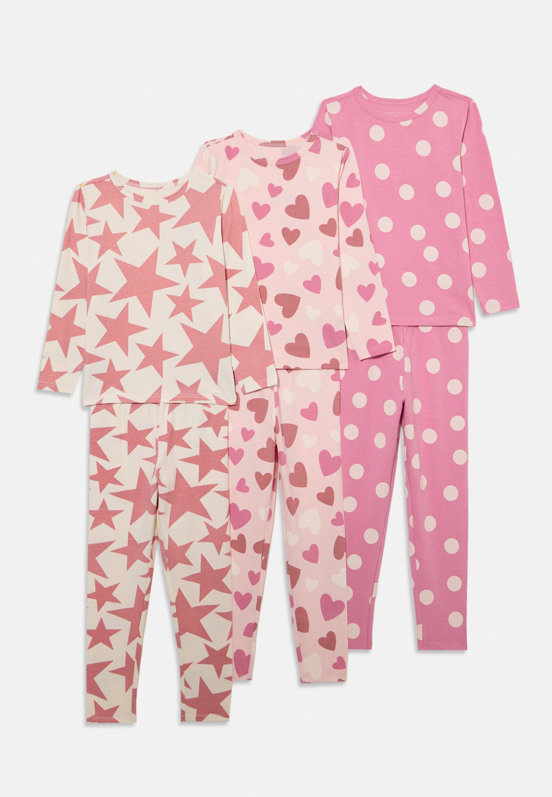 Set pigiama Friboo da 3 pezzi - rosa chiaro/bianco sporco/rosa