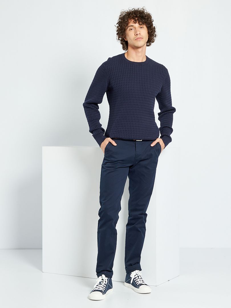 Calça Chino Slim - Tamanho 34 - Azul