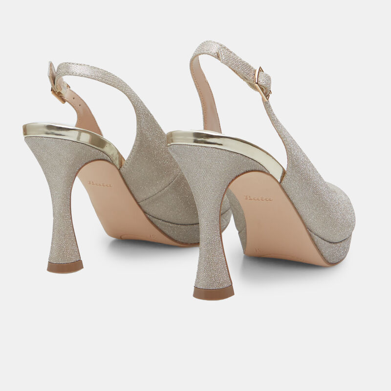 BATA damskie półbuty typu slingback z odkrytym palcem i obcasem 9 cm