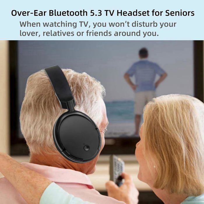 Auriculares inalámbricos para TV, auriculares supraaurales Bluetooth 5.3 con función de radio, auriculares inalámbricos ligeros para TV para particulares [XE1776]