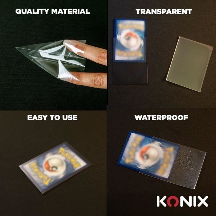 Protetores de Cartas - KONIX - Protetores Perfeitos - 100 unidades - Compatíveis com Magic: The Gathering e Pokémon - Transparentes