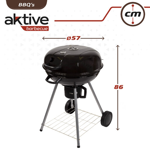 Barbacoa De Carbón Redonda Con Tapa Aktive