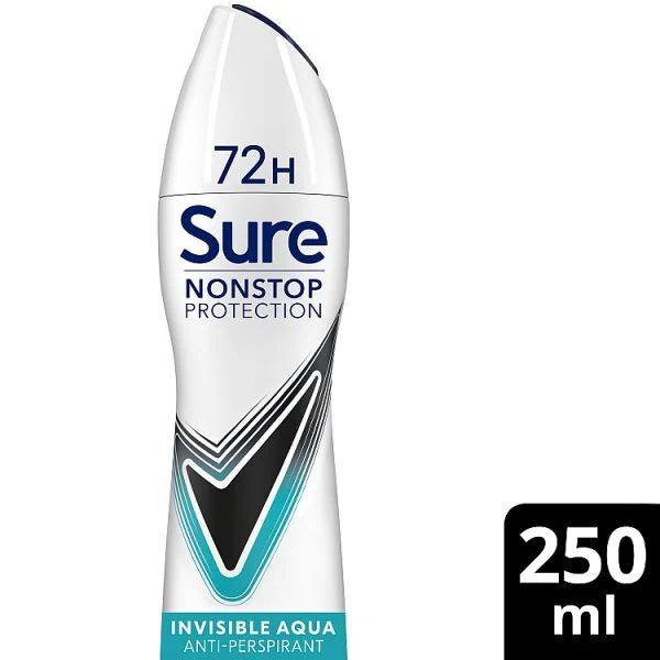 Sure antiperspiranta dezodorants aerosolā Nonstop Invisible Aqua 250ml