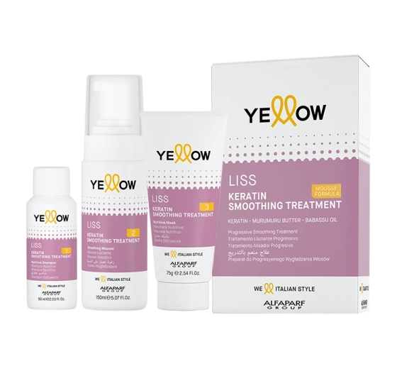 Yellow Professional Liss zestaw do keratynowego prostowania włosów szampon   pianka   maska